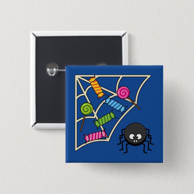 Candy Catcher Spider 15 Cm Square Badge (Front & Back)