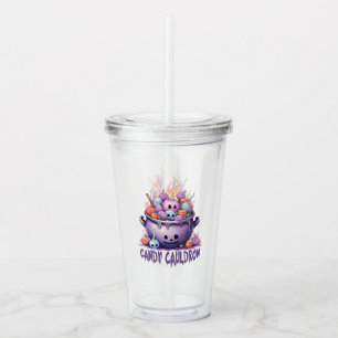Candy Cauldron – Pastel Purple Halloween Treats Acrylic Tumbler