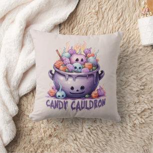 Candy Cauldron – Pastel Purple Halloween Treats Cushion