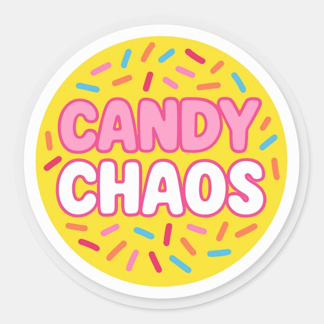 Candy Chaos Round Sticker (Front)