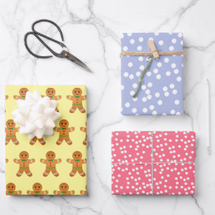 Candy Christma: Fun Lavender, Pink & Yellow Wrapping Paper Sheet