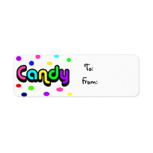 Candy-christmas label return address label