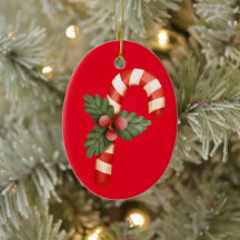 Candy Christmas red Umbrella Ornament