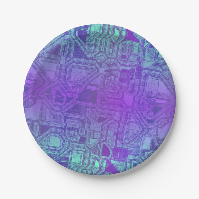 candy circuits - berry blue : paper plate (Front)