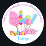 Candy Circus Stickers- Bat Mitzvah Classic Round Sticker<br><div class="desc">These are so fun for a Candy,  Sweet Shoppe or a Candy land Party! These stickers are great to use on your child's birthday favours... . seal envelopes or anything else you can think of! They are so Sweet an fun!!!  All graphics are hand drawn by me!</div>