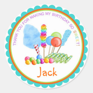 Candy Circus Stickers- boy colours Classic Round Sticker