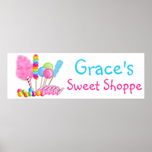 Candy Circus Sweet Shoppe Banner Poster