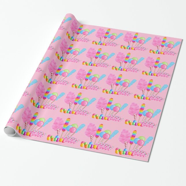 Candy Circus wrapping paper (Unrolled)