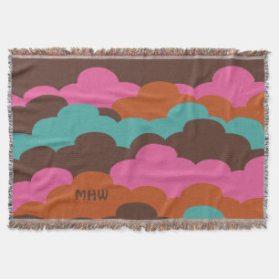 Candy Clouds custom monogram throw blanket