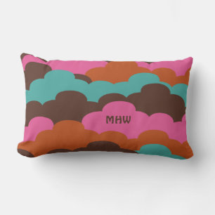 Candy Clouds custom monogram throw pillows