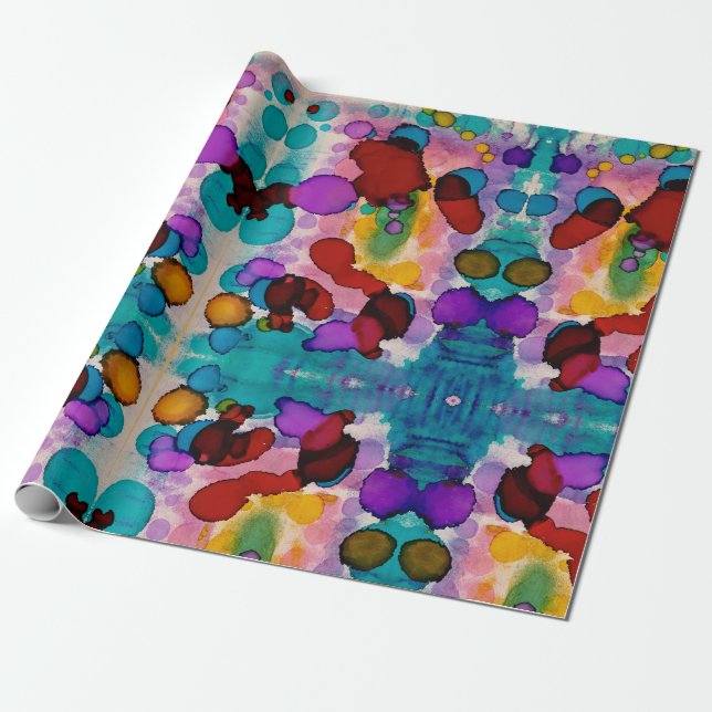 Candy Clown Wrapping Paper (Unrolled)
