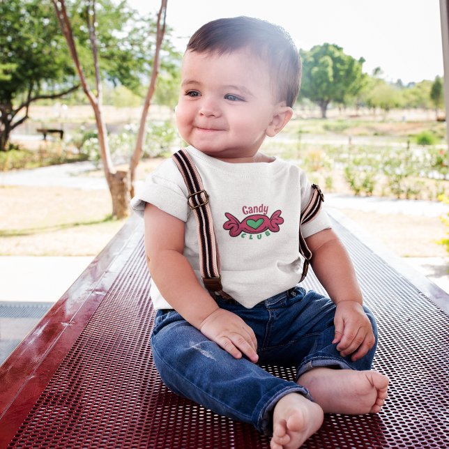 Candy Club Baby T-Shirt (lollipop candy hand drawn ink sketch doodle cute cartoon design.)
