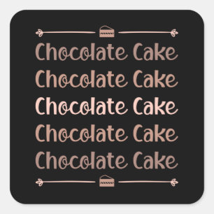 Candy Cocoa Chocolate Cake Day Sweet Gift Idea Square Sticker