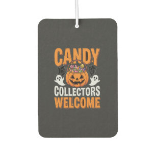 Candy Collectors Welcome Halloween Pumpkin Car Air Freshener