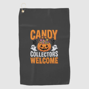 Candy Collectors Welcome Halloween Pumpkin Golf Towel