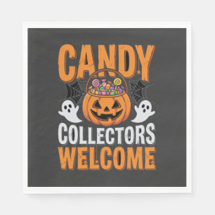 Candy Collectors Welcome Halloween Pumpkin Napkin