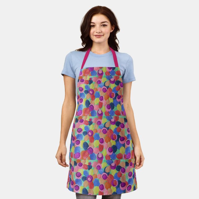 Candy Colored Flowers Apron (Worn)