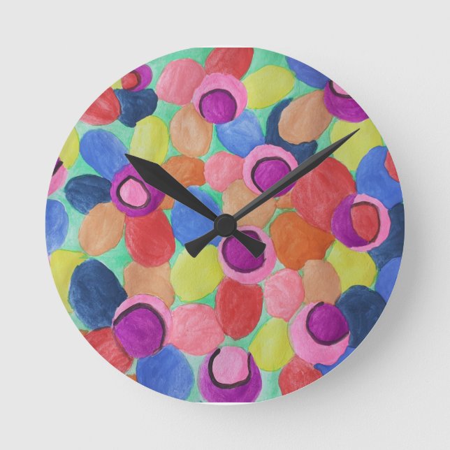 Candy Colored Flowers Clock (Front)