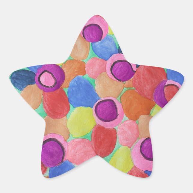 Candy Colored Flowers Sticker (Front)