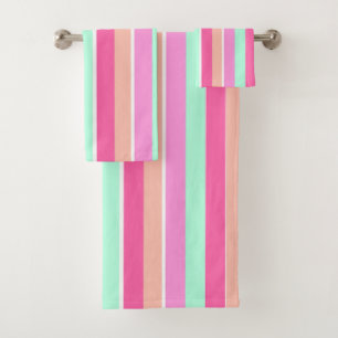 Candy Colors Stripes Bath Towel Set
