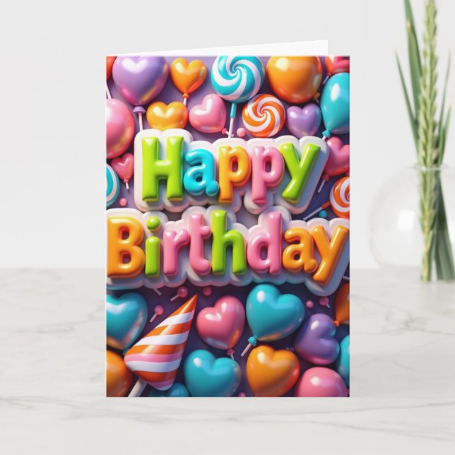 Candy Colour Birthday Card (Front)