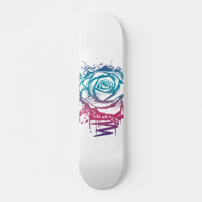 Candy Colour Rose Skateboard (Front)