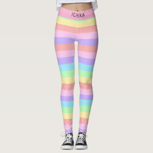 Candy Coloured Pastel Striped Decora Kei Leggings