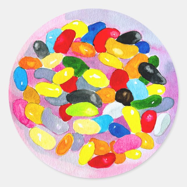Candy colourful sweet jelly lollies classic round sticker (Front)