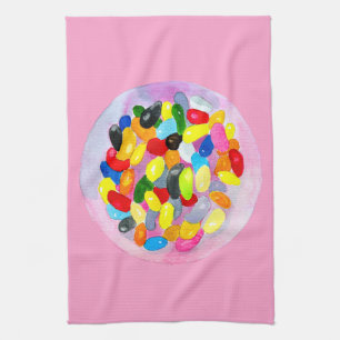 Candy colourful sweet jelly lollies tea towel