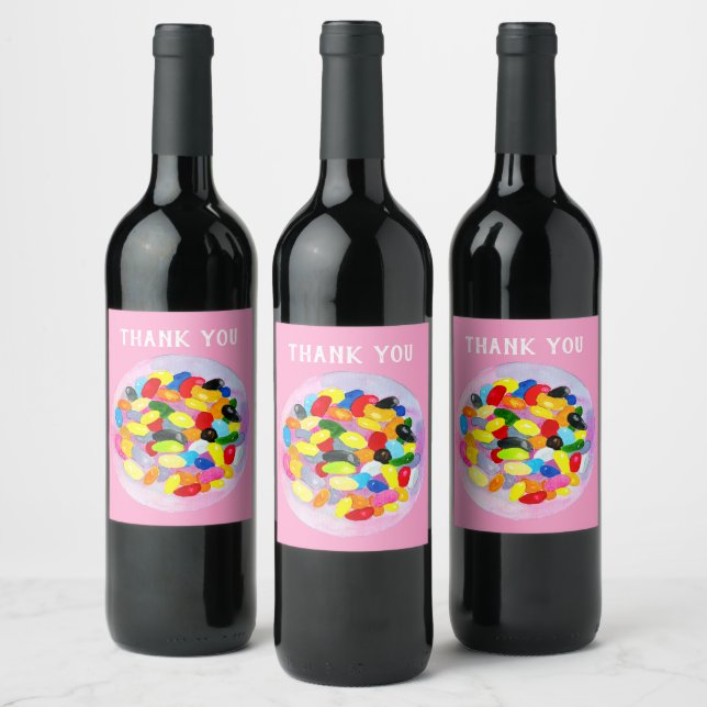 Candy colourful sweet jelly lollies wine label (Bottles)