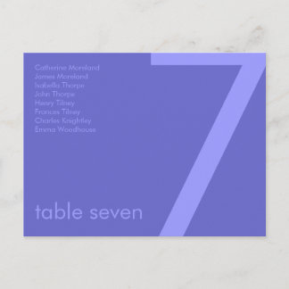 Candy Colours Cornflower & Blue Guest Seating Postcard