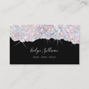 candy colours glitter texture business card