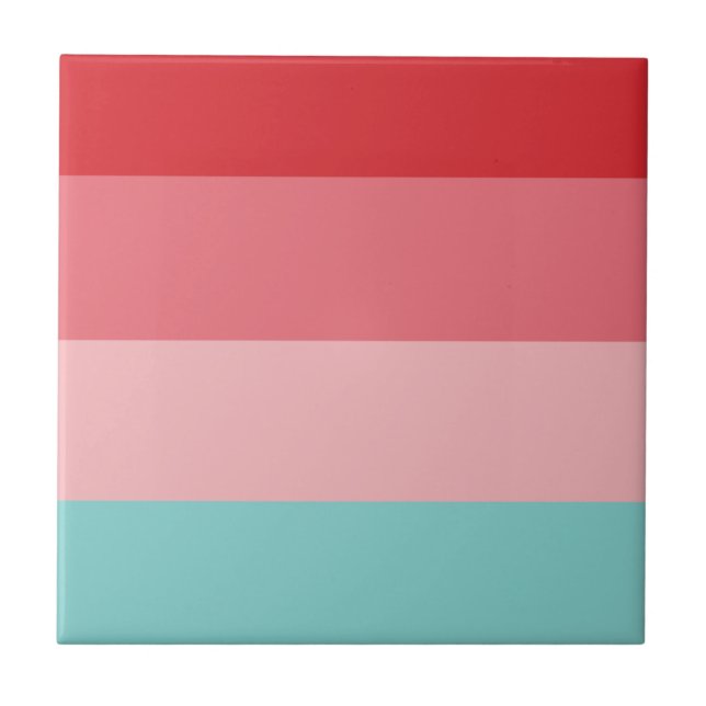 Candy Colours Horizontal Striped  Ceramic Tile (Front)