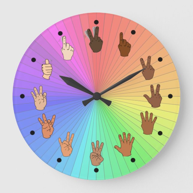 Candy Colours Rainbow Colour Wheel Clock (Front)