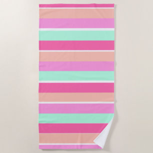 Candy Colours Stripes Beach Towel