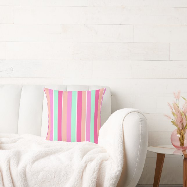 Candy Colours Stripes Cushion (Couch)