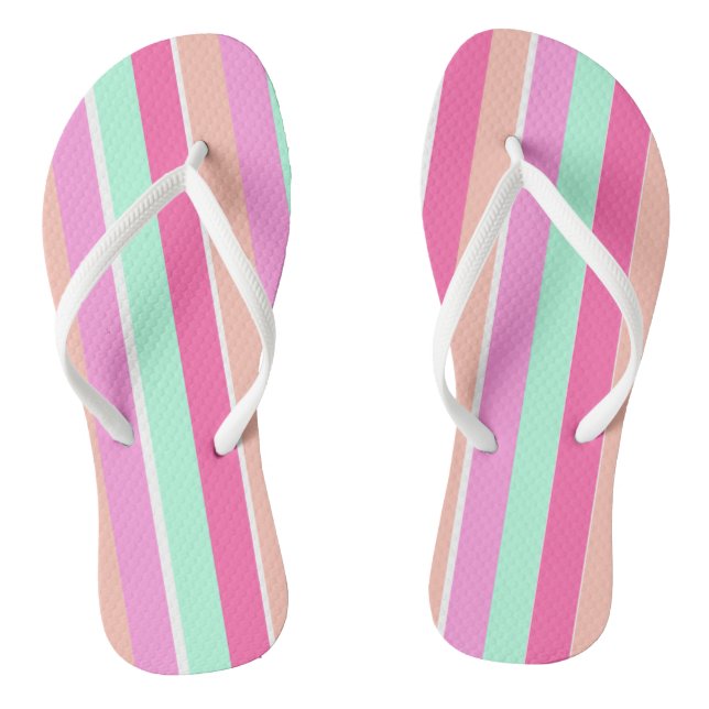 Candy Colours Stripes Thongs (Footbed)