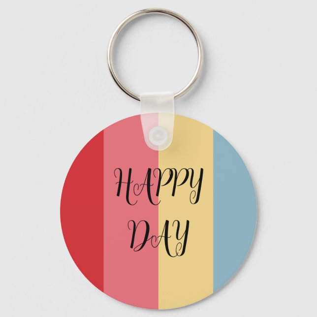 Candy Colours Vertical Striped Key Ring (Front)