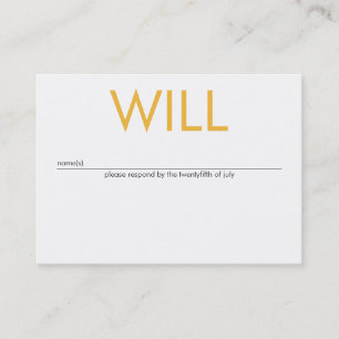 Candy Colours Yellow & Orange RSVP Mini Appointment Card