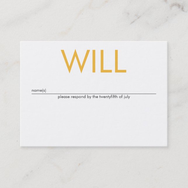 Candy Colours Yellow & Orange RSVP Mini Appointment Card (Front)