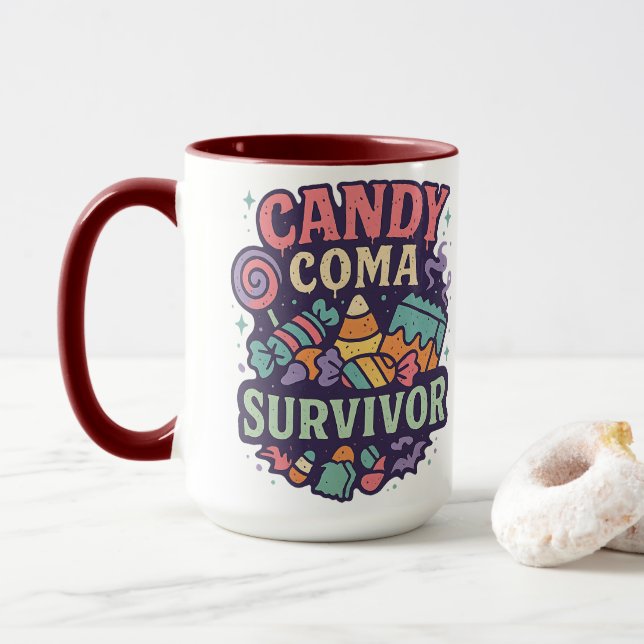 Candy Coma Survivor | Halloween  Mug (With Donut)