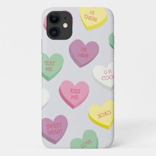 Candy Conversation Hearts with Editable Text iPhone 11 Case