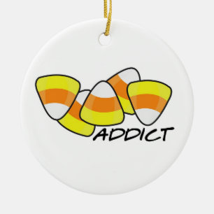 Candy Corn Addict Ceramic Tree Decoration