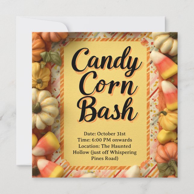 Candy Corn Bash Halloween Party  Invitation (Front)