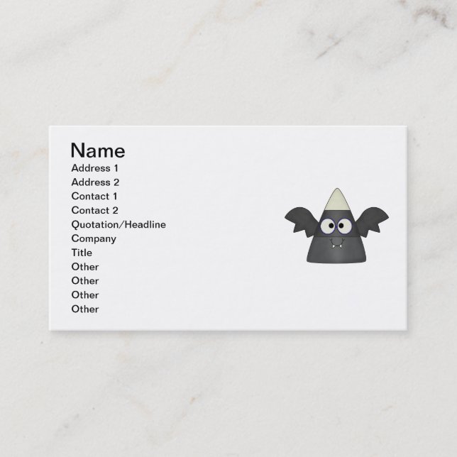 Candy Corn Bat Business Card (Front)