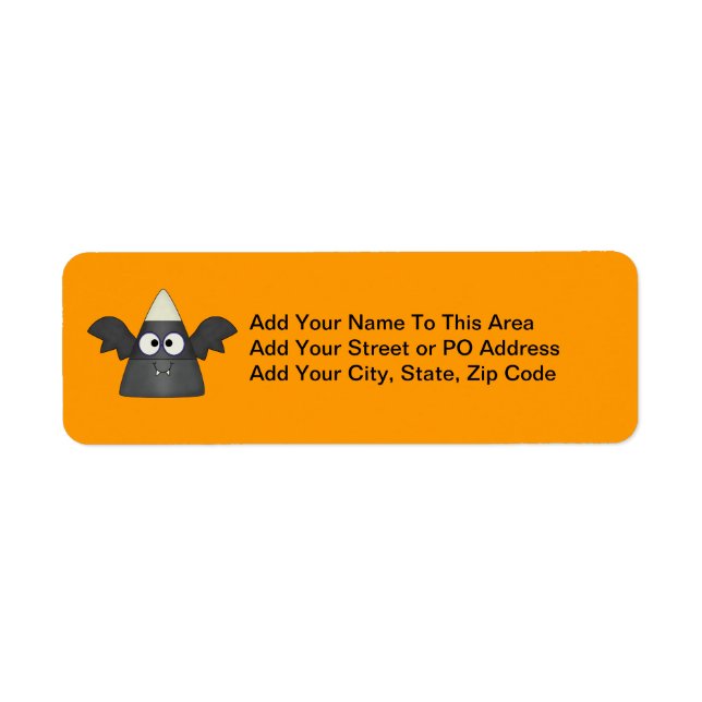 Candy Corn Bat Return Address Label (Front)