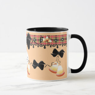 Candy Corn Black Ribbons Mug