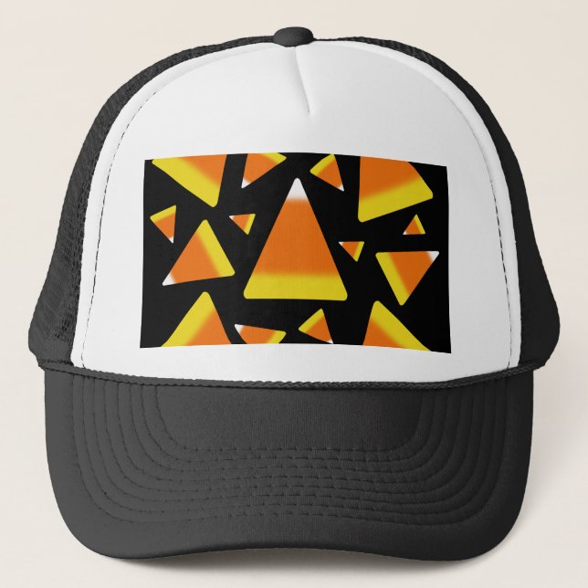 Candy Corn Black Trucker Hat (Front)