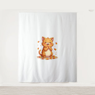 Candy Corn Cat Attack Tapestry