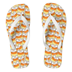 Candy Corn Cat Pattern Thongs